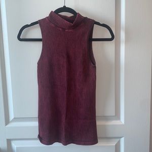 Free People Mock Neck Tank - XS/S - Maroon